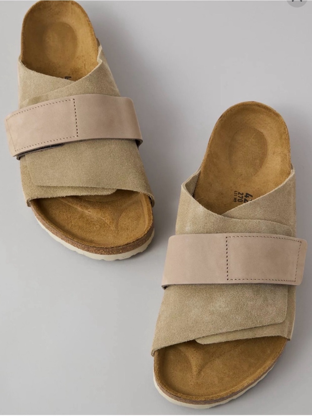 Birkenstock Kyoto Women size 7 Suede Crossover Sandals in Beige
